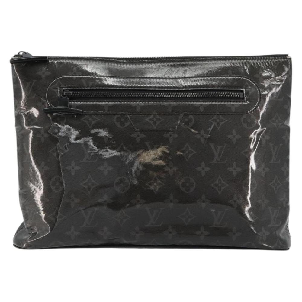 Louis Vuitton Monogram Eclipse Glaze Pochette Cosmos Clutch Bag Black